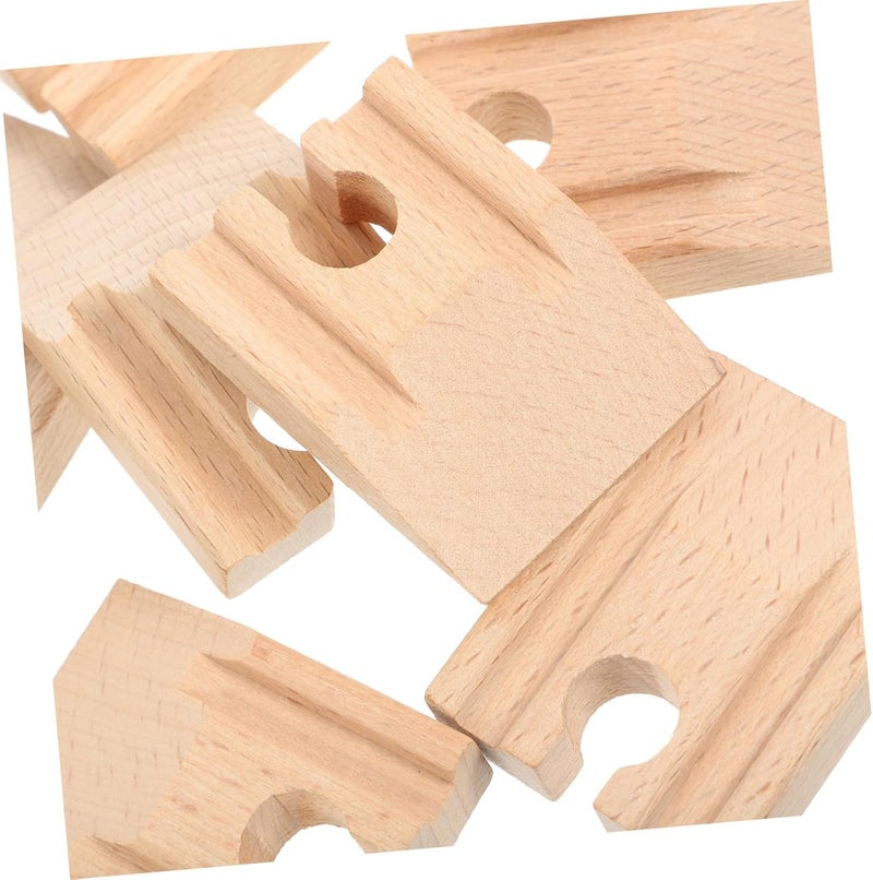 SUPVOX 10pcs Wooden Concave Train Track Install Model Railway Accessories Smooth Surface for DIY Play Compatible with Major Train Brands - Image 2
