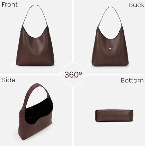 HICARRY Faux Suede Hobo Bags Vegan Leather Shoulder Bag Tote for Women with Cherry Charm Slouchy Designer Handbag Purse Fall Fashion - Image 3