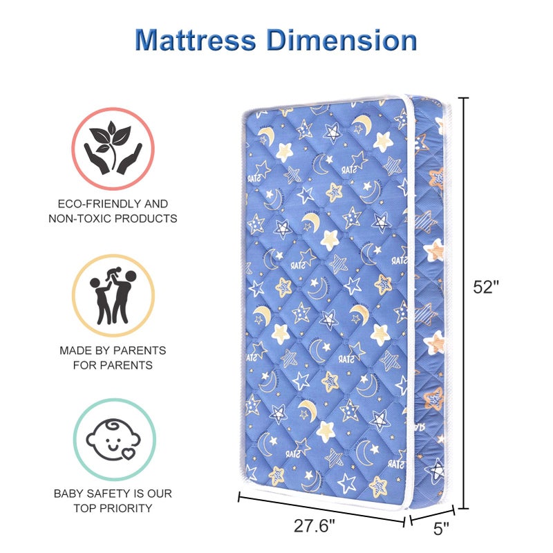 Lillibearas Premium Crib Mattress and Toddler Mattress 52" x 27.6" x 5",Firm,Breathable Hypoallergenic for Standard Cribs and Toddler Bed - Image 3