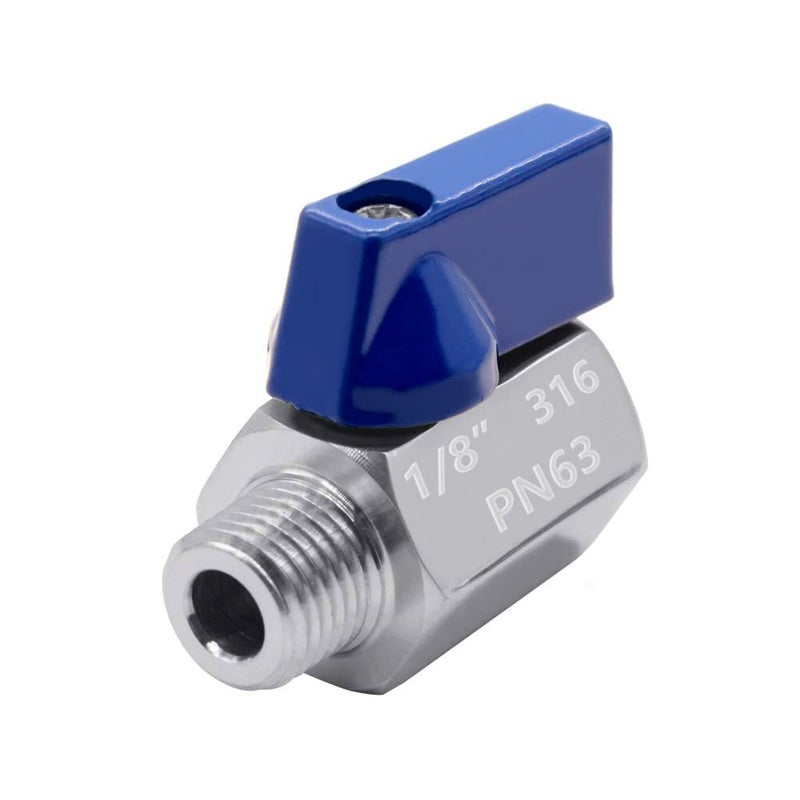 Beduan 18 Mini Ball Valve 316 Stainless Steel Female x Male NPT Thread ShutOff ValvePack of 1