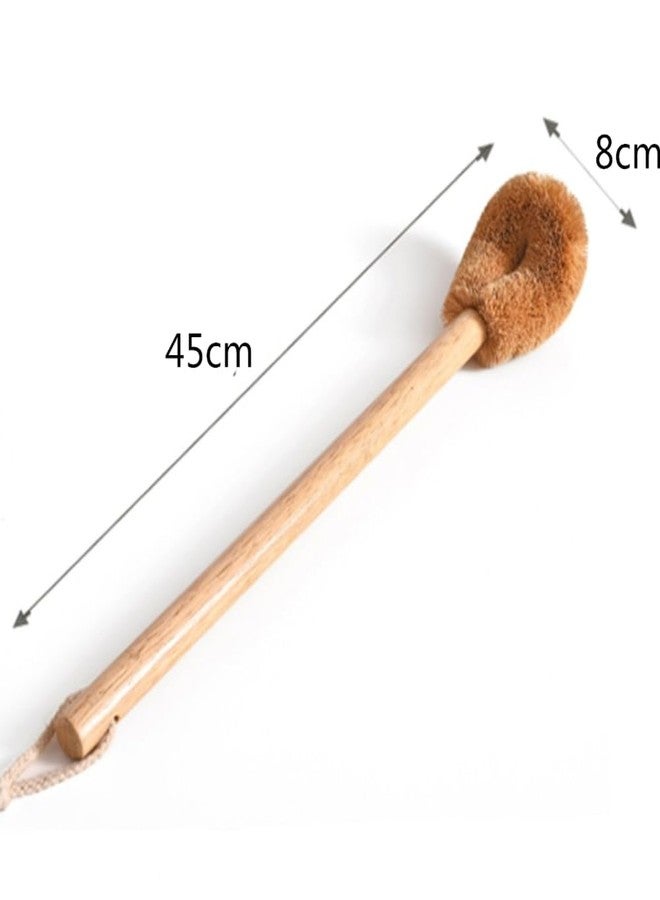 ASJIXJU Natural Coconut Fibre Toilet Brush(2pcs), Wood Handle Cleaning Brush for Toilet - Image 2