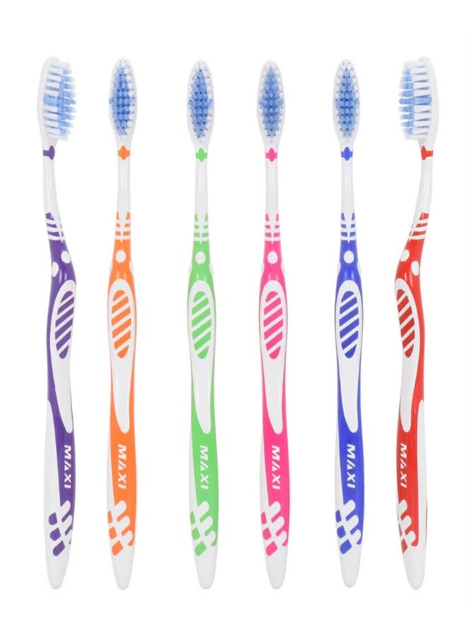 MAXI Sensitive+ Soft Bristles Manual Toothbrush for adults, for sensitive teeth, Multicolor (Pack of 6) - Image 1