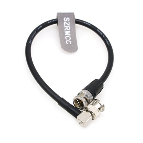 SZRMCC 12G HD SDI Video Cable BNC to Right Angle BNC Male 4K 75 ohm LV-61S Coaxial Cable for ARRI RED Camera Monitor Blackmagic HyperDeck (Black,30cm) - Image 3