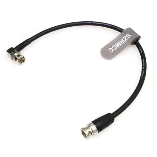 SZRMCC 12G HD SDI Video Cable BNC to Right Angle BNC Male 4K 75 ohm LV-61S Coaxial Cable for ARRI RED Camera Monitor Blackmagic HyperDeck (Black,30cm) - Image 2