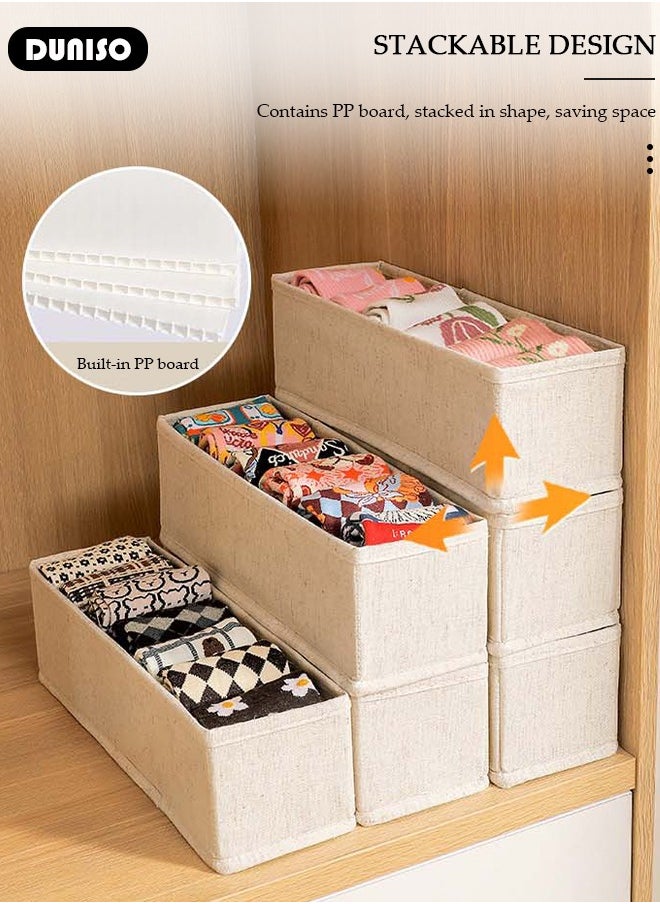 DUNISO 3 Pack Clothing Organizer with Zipper, Foldable Underwear Drawer Organizer, Closet  Fabric Dividers for Storing Baby Clothes, Underwear, Bras, Socks, Lingerie, Scarves  - Image 2