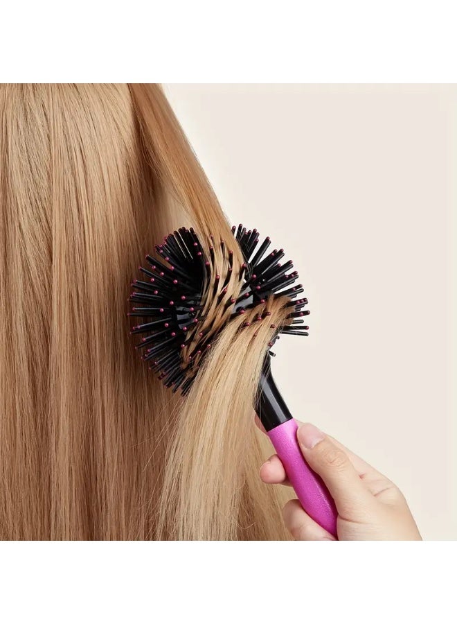 LANGMANNI فرشاة شعر 3D بومب كيرل 1 قطعة بشعيرات بلاستيكية - مشط دائري مقاوم للحرارة لإنهاء الشعر العادي - مقبض ABS مضاد للكهرباء الساكنة لتجفيف الشعر وتصفيفه - Image 2