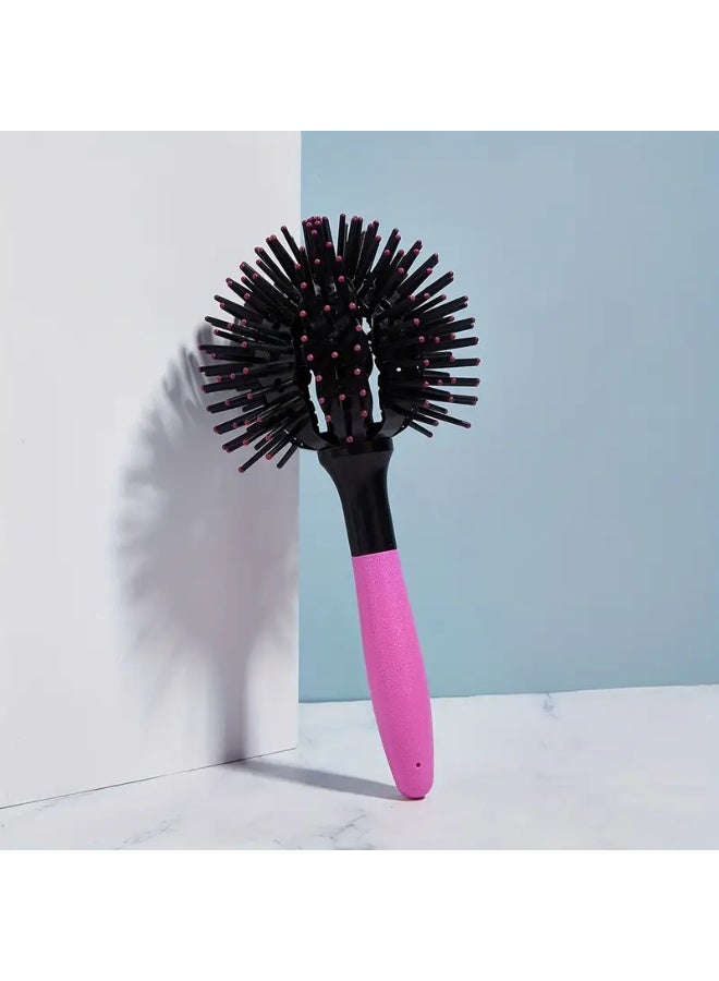 LANGMANNI فرشاة شعر 3D بومب كيرل 1 قطعة بشعيرات بلاستيكية - مشط دائري مقاوم للحرارة لإنهاء الشعر العادي - مقبض ABS مضاد للكهرباء الساكنة لتجفيف الشعر وتصفيفه - Image 5