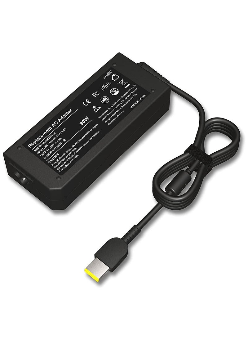 Generic - Lenovo Laptop charger 90W 65W Compatible with ThinkPad X1 T460 T470 E431 G410 ADLX90NLC3A Replacement AC Adapter For IdeaPad G50-30 Yoga 11s Flex 14 15D with power cord - Image 1