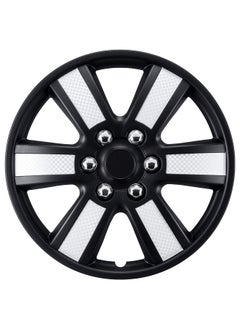 EMTC Pack of 4 EM-3143 Taiwan Wheel Cover | 14" Inch | Black Silver Universal Nested Style  - Image 2