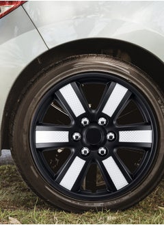 EMTC Pack of 4 EM-3143 Taiwan Wheel Cover | 14" Inch | Black Silver Universal Nested Style  - Image 3