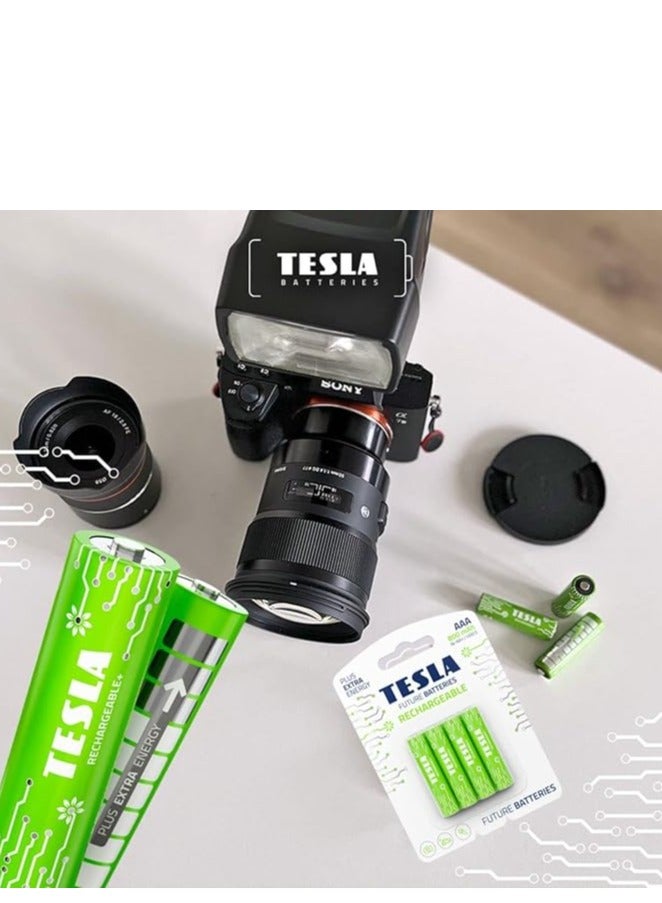 بطاريات تسلا 4 حجارة  قابلين للشحن AAA متعدد الاستخدامات - Image 4