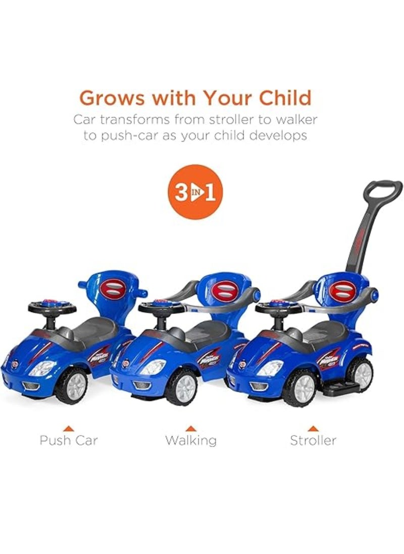 3-in-1 Ride-On Activity Toy with Push Handle and Musical Steering Wheel 62*40*86cm