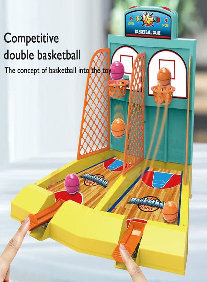 Zyamalox Two Player Basketball Board Game with Button Shooting Action Indoor Fun Games for Kids Family Party Games Fast paced Basketball Basket Ball Game exciting Play (Assorted Color) - Image 4