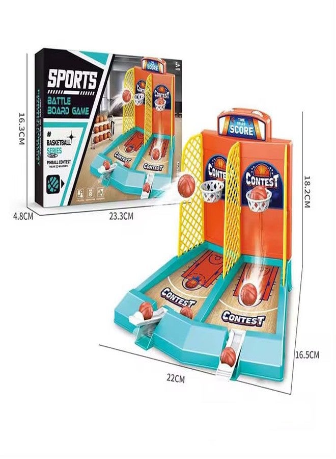 Zyamalox Two Player Basketball Board Game with Button Shooting Action Indoor Fun Games for Kids Family Party Games Fast paced Basketball Basket Ball Game exciting Play (Assorted Color) - Image 3