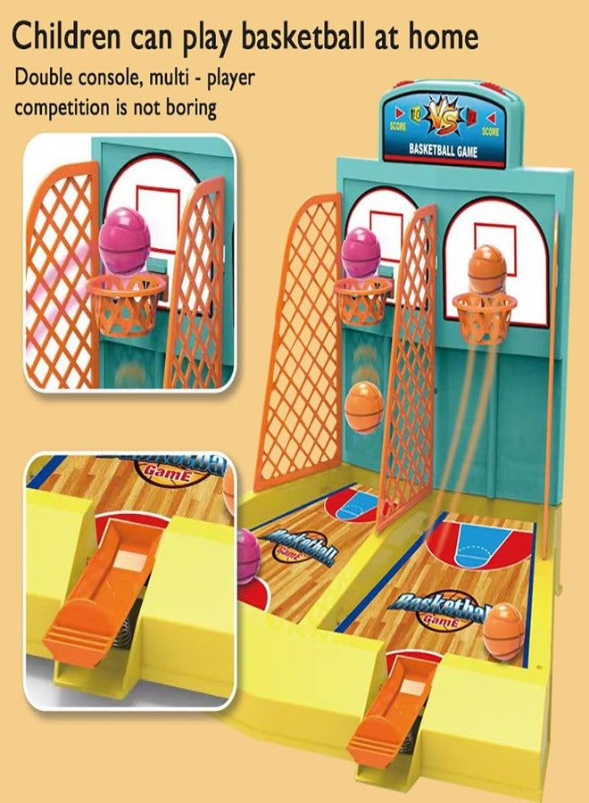 Zyamalox Two Player Basketball Board Game with Button Shooting Action Indoor Fun Games for Kids Family Party Games Fast paced Basketball Basket Ball Game exciting Play (Assorted Color) - Image 2