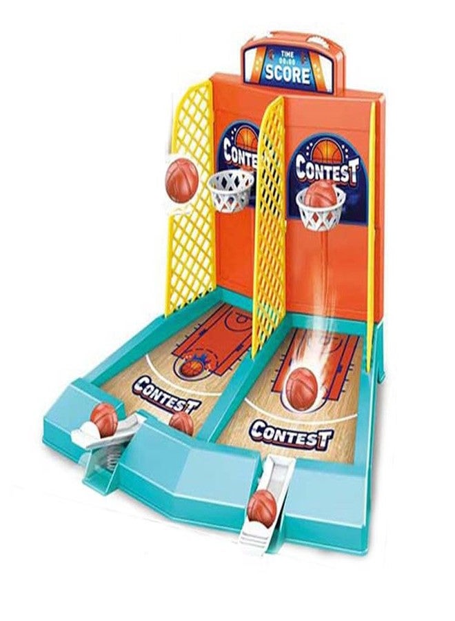 Zyamalox Two Player Basketball Board Game with Button Shooting Action Indoor Fun Games for Kids Family Party Games Fast paced Basketball Basket Ball Game exciting Play (Assorted Color) - Image 1