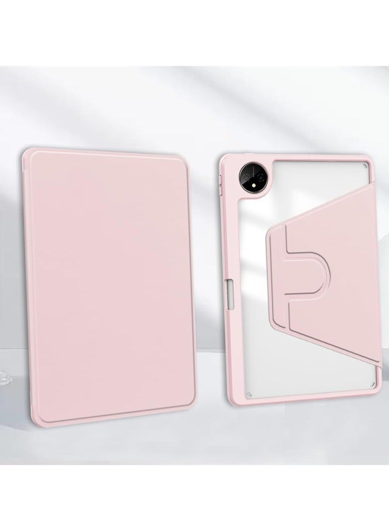 VKL Clear Back Case Compatible with Huawei MatePad Pro 13.2 inch 2023 with Pen Holder, 360 Degree Swivel Stand Flip Smart Tablet Cover Auto Sleep/Wake Tablet Case (Pink) - Image 5