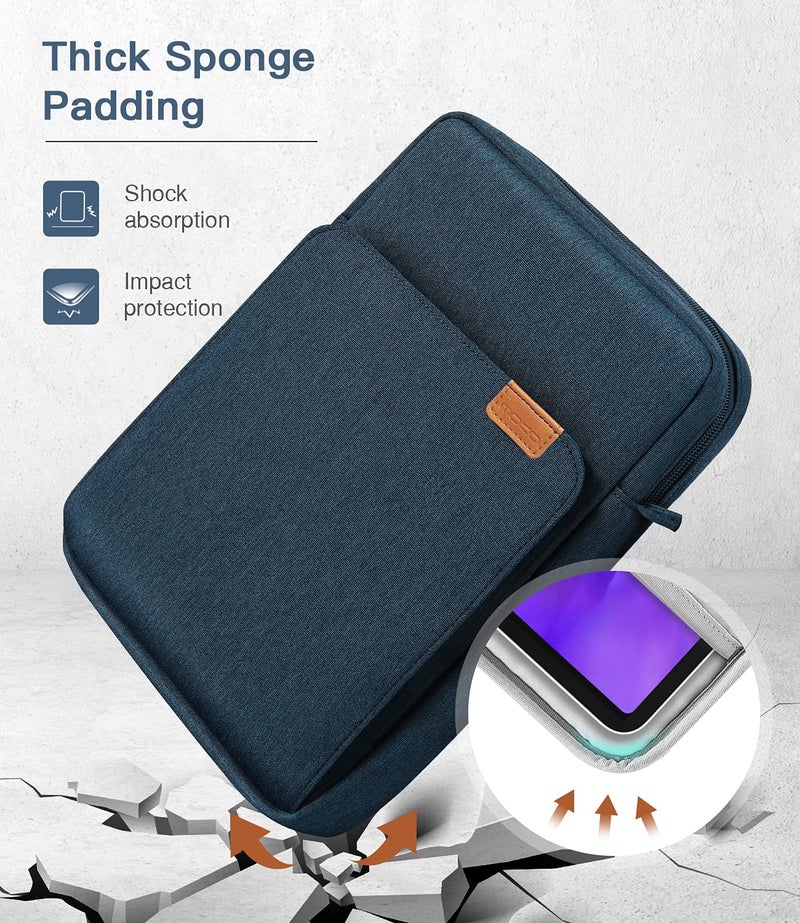 MoKo 9-11 Inch Tablet Sleeve Bag Handle Carrying Case with Shoulder Strap Fits 11inch iPad Air M3, iPad A16 2025, Pro 11 inch, iPad 10/9/8/7th Gen, Tab S8/S9 11", Indigo - Image 4
