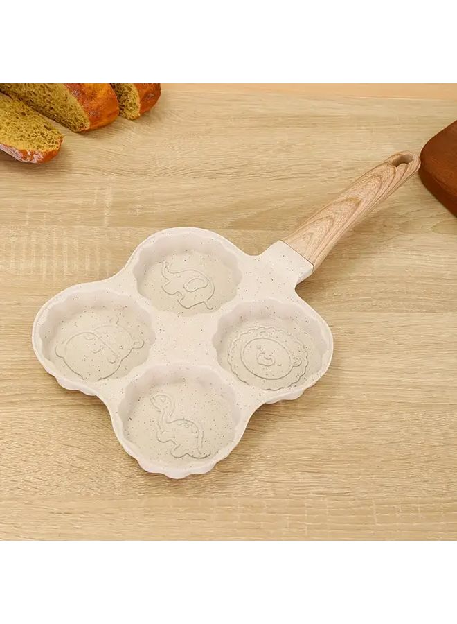 Beige Square Non Stick Frying Pan With Four Compartments For Eggs Pancakes Burgers Easy Clean - Image 4