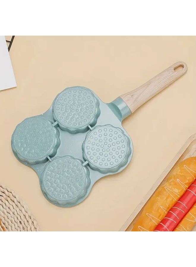 Beige Square Non Stick Frying Pan With Four Compartments For Eggs Pancakes Burgers Easy Clean - Image 5