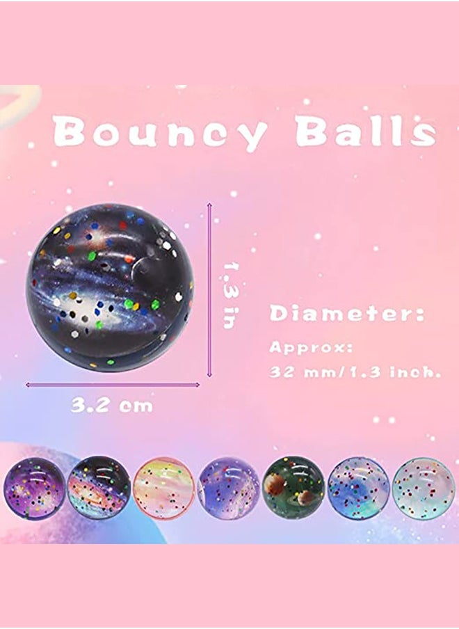 Haidue - 20 Pcs Bouncy Balls 32 mm Space Theme Bounce Rubber Balls High Bouncing Balls for Kids Party Favors Prizes Birthdays Gift - Image 1