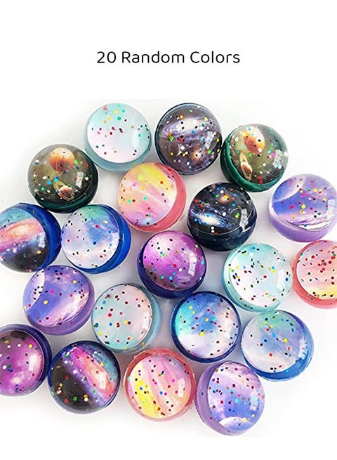 20 Pcs Bouncy Balls 32 mm Space Theme Bounce Rubber Balls High Bouncing Balls for Kids Party Favors Prizes Birthdays Gift