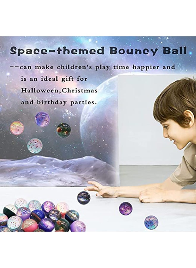 Haidue - 20 Pcs Bouncy Balls 32 mm Space Theme Bounce Rubber Balls High Bouncing Balls for Kids Party Favors Prizes Birthdays Gift - Image 1