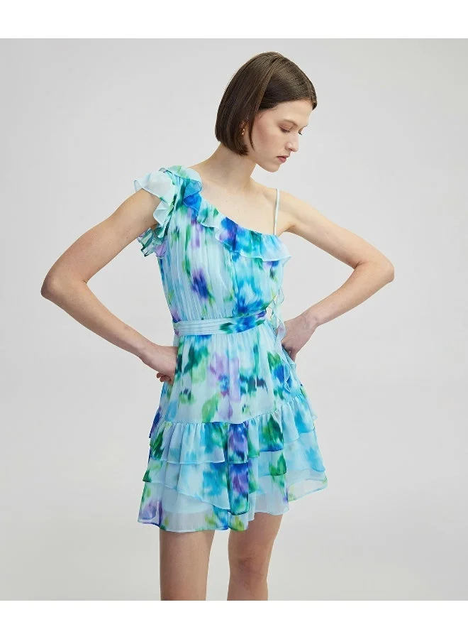 ابيكول Printed Mini Dress With Ruffles