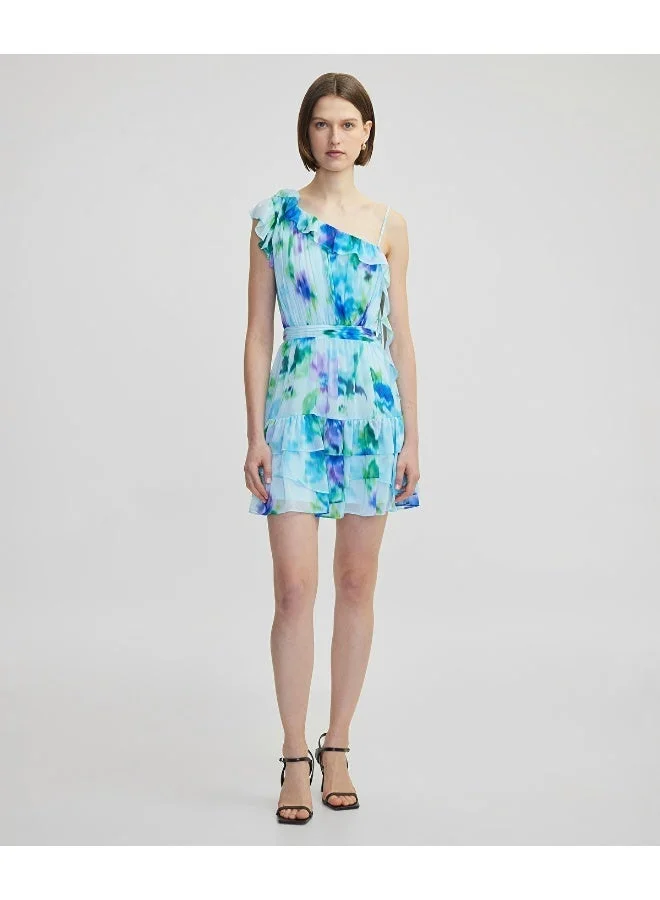 ابيكول Printed Mini Dress With Ruffles