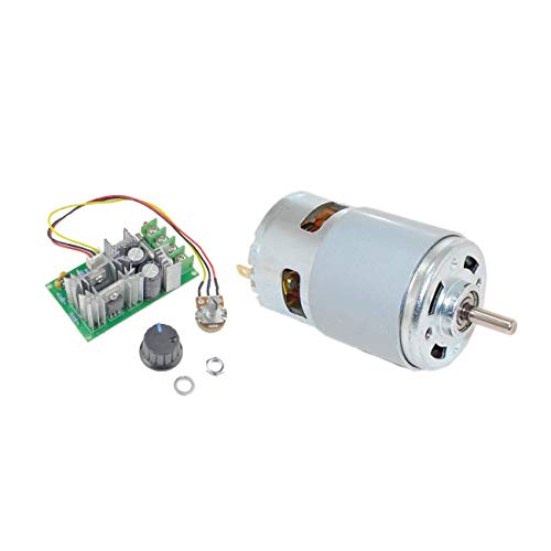 CHANCS Mini Electric Motor 775 DC 12V/24V 10000/20000RPM Gear Motor with PWM Adjustable Reversible DC Motor Speed Regulator - Image 1