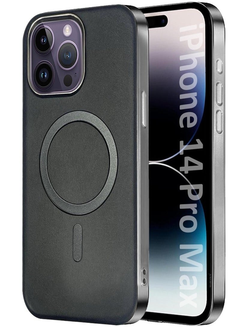 CATANES iPhone 14 Pro Max Leather Case, Compatible with Magsafe, Vintage Aesthetic, Comfort Grip, Camera Bump Frame