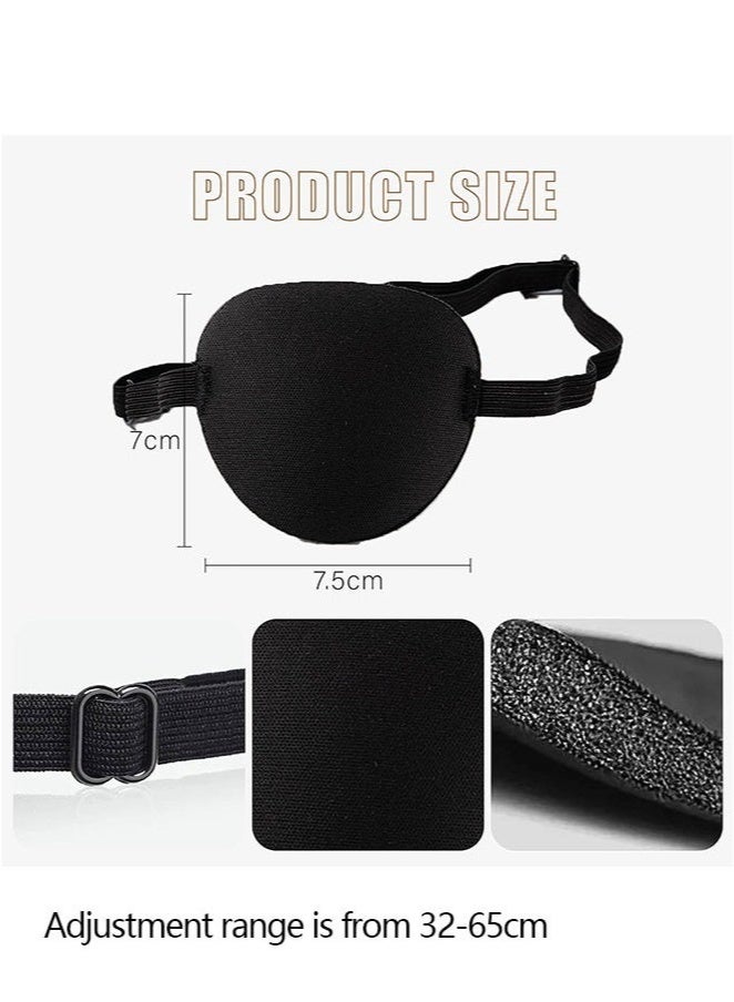 Generic 2-Piece 3D Adjustable Eyepatch for Right or Left Eye, Adults and Kids One Eye Cover for Lazy Eye (Black)  - Image 2