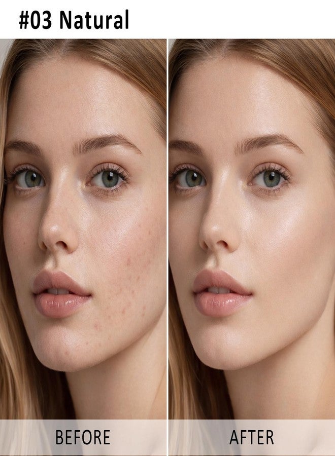 Jutqut Color Changing Foundation Stick, 2-in-1 Dual Ended Foundation Stick with Brush, Lightweight Dewy Finish, Blendable Cream Base Makeup, Buildable Coverage, 03 Natural - Image 2