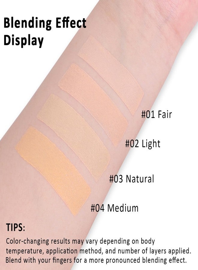 Jutqut Color Changing Foundation Stick, 2-in-1 Dual Ended Foundation Stick with Brush, Lightweight Dewy Finish, Blendable Cream Base Makeup, Buildable Coverage, 03 Natural - Image 4