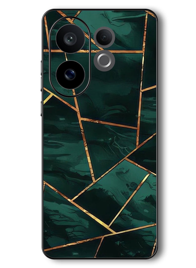 Theodor Case Compatible with Vivo V60 6.77 Inch Protection Shockproof Bumper Cover Green Pattern - Image 1