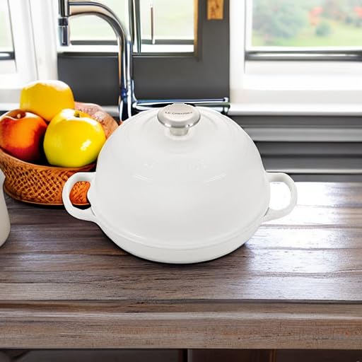 Le Creuset Le Creuset Enameled Cast Iron Bread Oven, White, 1.75 qt.  - Image 5