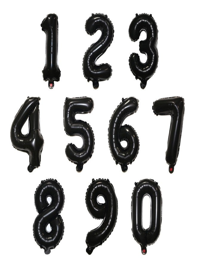 YPSelected 16 Inch Foil Mylar Number Balloons 0-9 for Party Decoration (Black) - Image 2