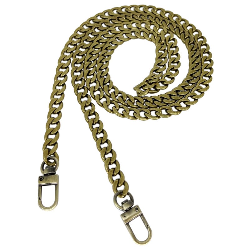 Model Worker DIY Iron Flat Chain Strap Handbag Chains Purse Chain Straps Shoulder Cross Body Replacement Straps with Metal Buckles 47 Bronze