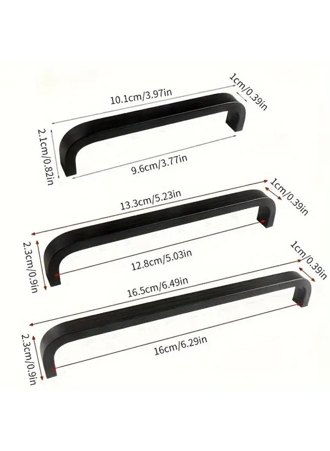 12pcs Black Aluminum Cabinet Handles Modern Sleek Design Durable Drawer Pulls - Image 3