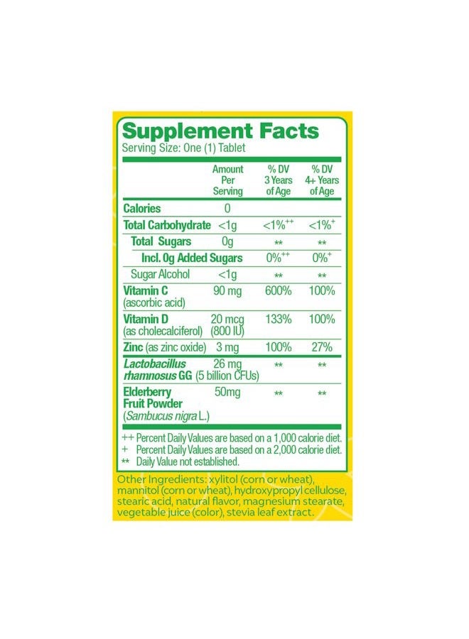 Culturelle Immune Defense Probiotic with Vitamin C, Vitamin D and Zinc + Elderberry, Non-GMO, 4-in-1 Immune Support for Kids Ages 3+*, Mixed Berry Chewables, 30 Count  - Image 5