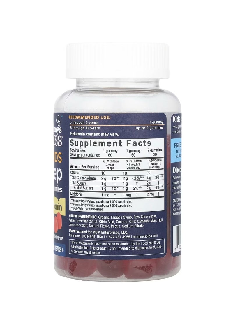 Mommy's Bliss Kids Sleep Gummies With Melatonin 3 Years+ Strawberry 60 Gummies - Image 2