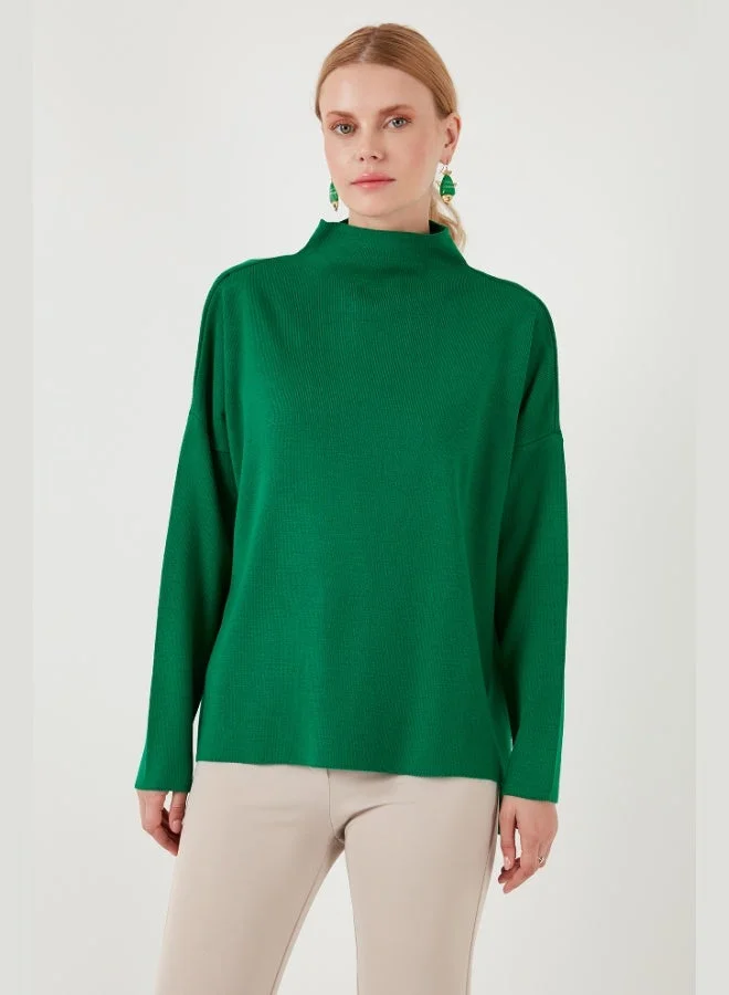 ليلا ليلا قطن سترة بياقة واقفة طويلة من الخلف عبوة من قطعتين نسائية