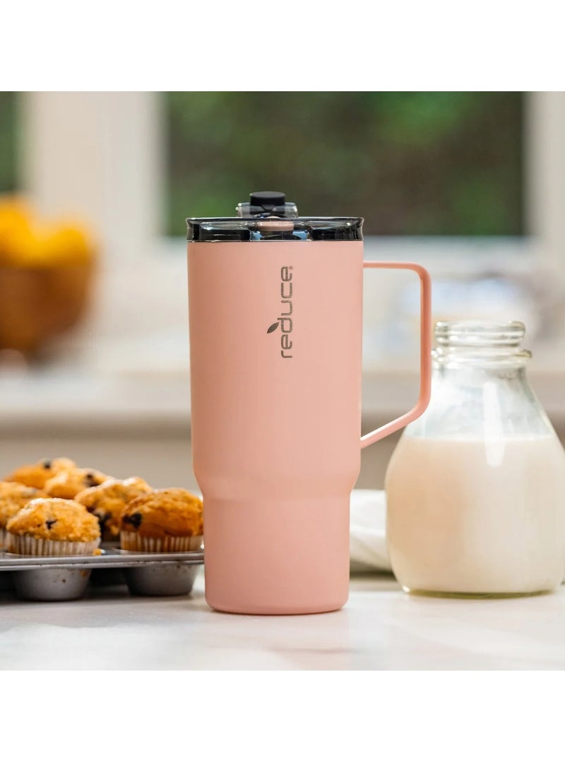 Reduce Hot1 Vacuum Insulated Mug 700ml With Adjuastable Flow Lids | For Cold & Hot Beverage | Green + Pink | Pack Of 2 - Image 3