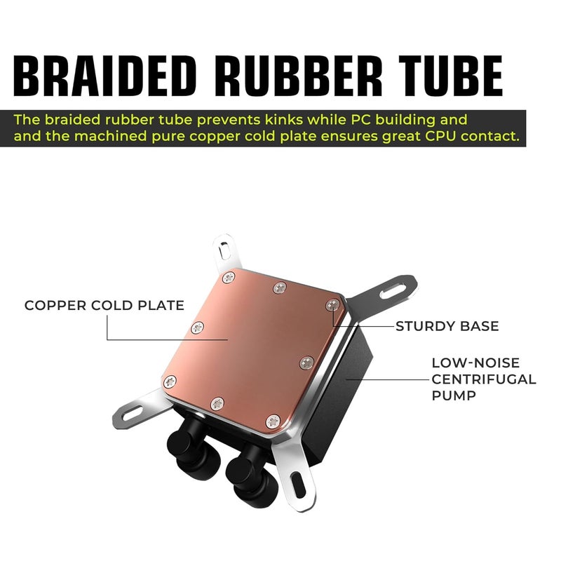 Ant Value AV240 240mm CPU Liquid Cooler/AIO - Black | Static RGB| Support Intel - LGA115X/1200/1700/1851/1366/2011/2066, AMD - FM1/FM2/AM2//AM2+/AM3/AM3+/AM4/AM5 - Image 4