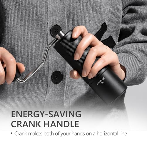 TIMEMORE مطحنة قهوة يدوية TIMEMORE Chestnut C3S، مطحنة قهوة مخروطية من الفولاذ المقاوم للصدأ S2C، مطحنة قهوة يدوية، إعداد طحن قابل للتعديل للسفر/التخييم/المنزل، أسود - Image 5