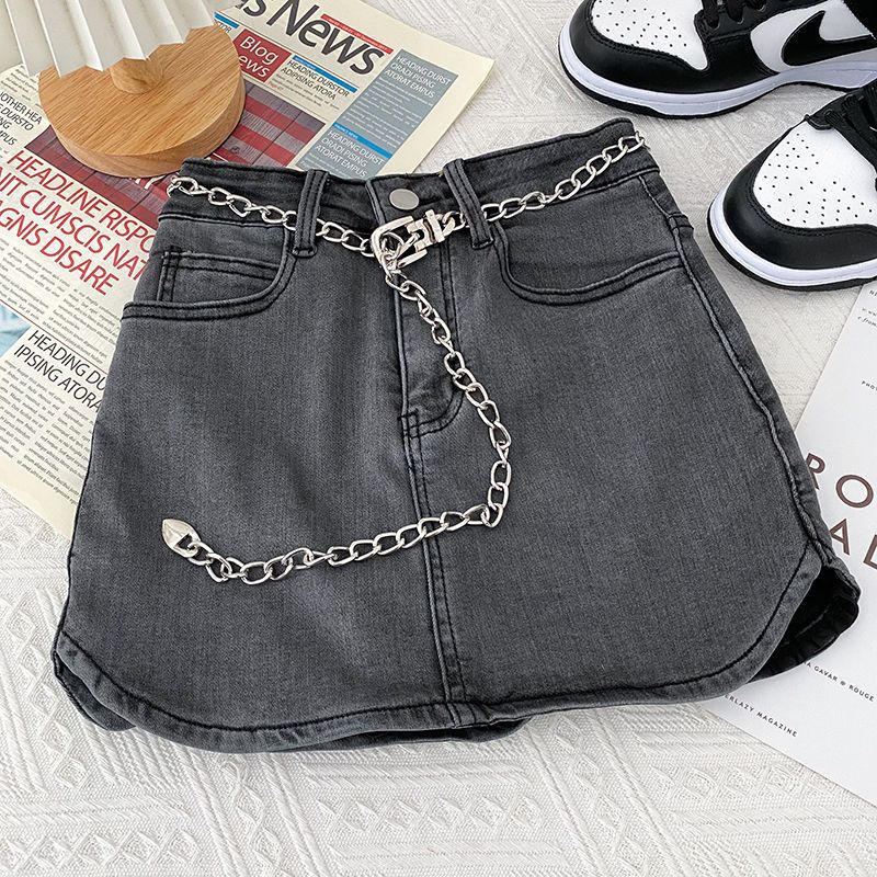 White Denim Skirt Women's Summer Hot Girl Skirt High Waist Slimming Skirt Design Sense Niche Hip Skirt - Image 1