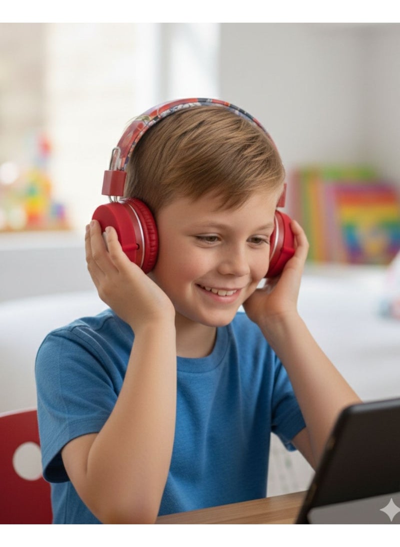 Portbae Kids Wireless Foldable Over-Ear Headphones AH-906V ,Comfortable wireless headphones for kids with over-ear design, clear sound, and a lightweight build—perfect for school, learning, and entertainment. - Image 5