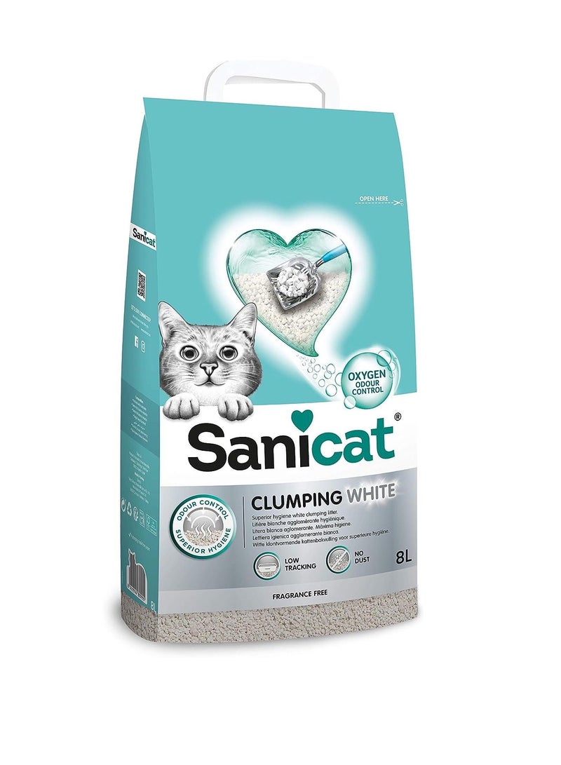 Sanicat Clumping White Fragrance Free Cat Litter 8L