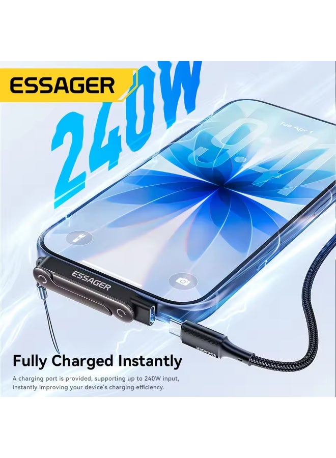 Essager 240W Type C Adapter 90 Degree Foldable OTG Adapter Type C Female to Type-c Male Converter - Image 2