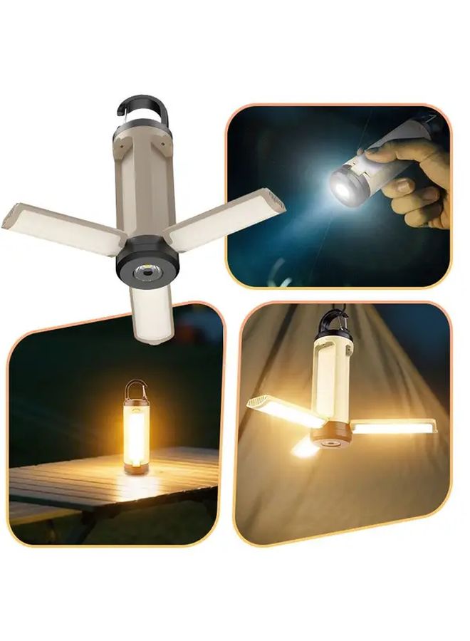 Foldable Camping Light USB Rechargeable Adjustable Angle 450 Lumens With Hook And Battery Display - Image 5